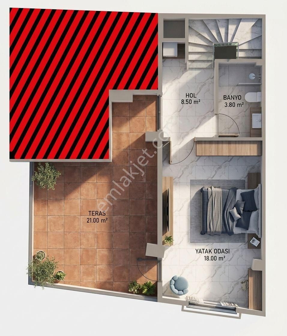 C21 Loca'dan Yıldız'da 2+1 Dubleks Sıfır Satılık Daire - Görsel 25