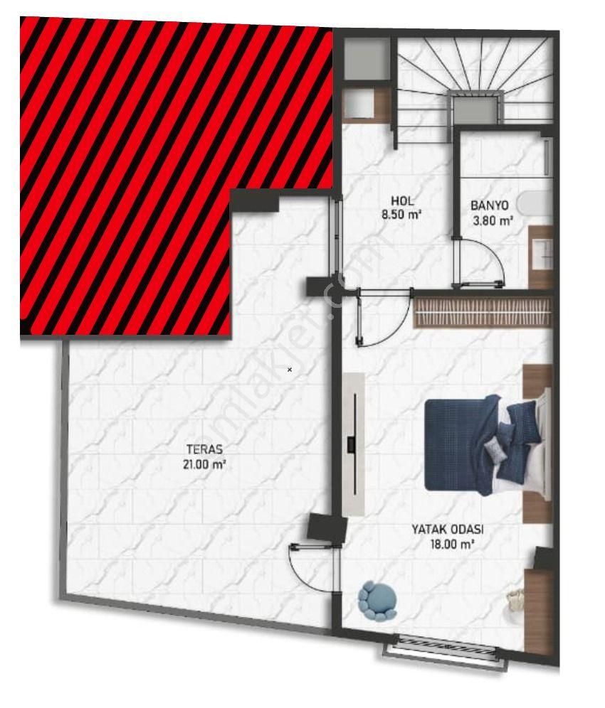 C21 Loca'dan Yıldız'da 2+1 Dubleks Sıfır Satılık Daire - Görsel 22