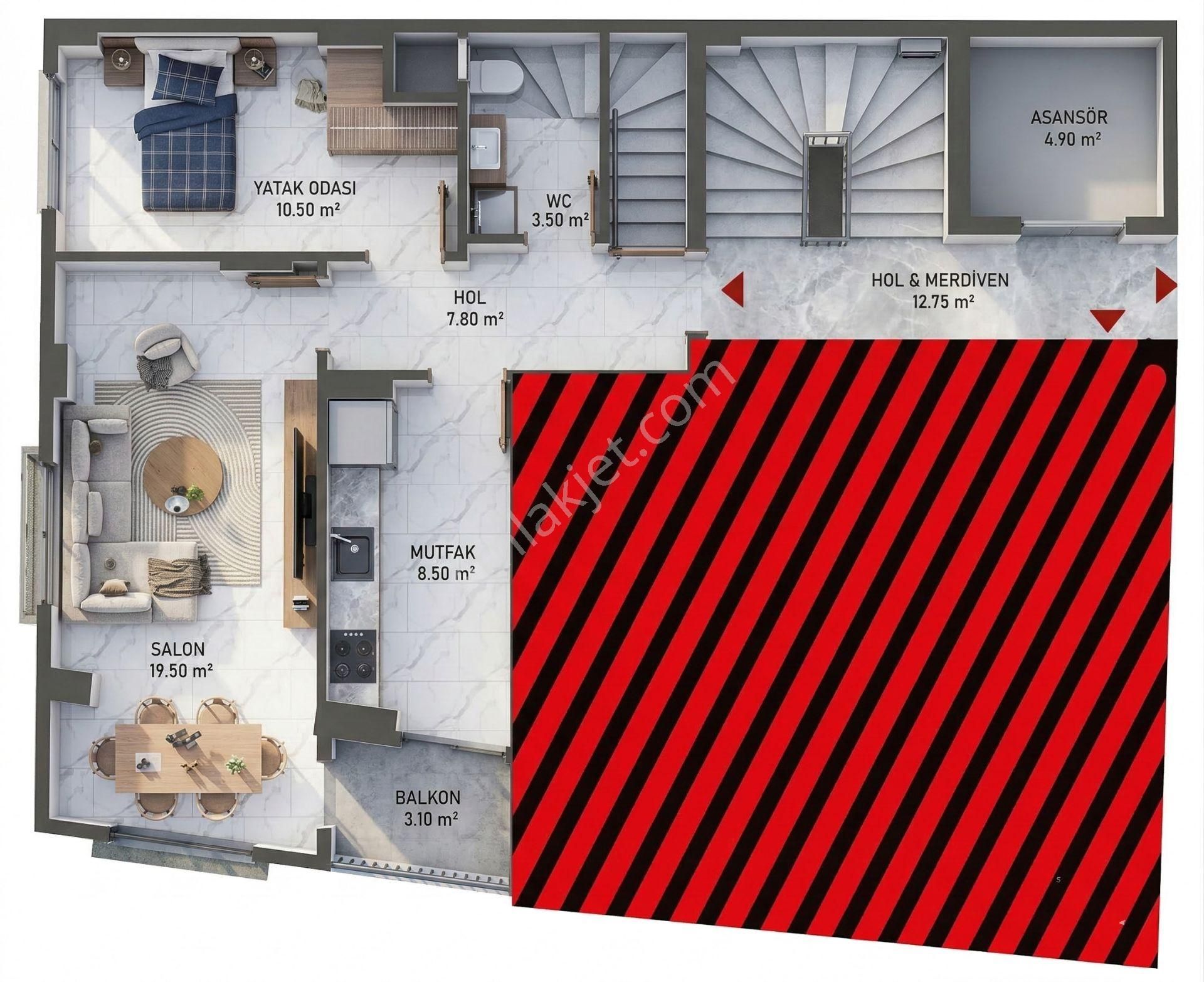 C21 Loca'dan Yıldız'da 2+1 Dubleks Sıfır Satılık Daire - Görsel 24