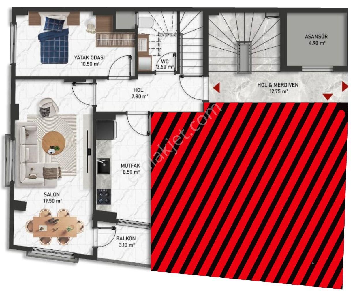 C21 Loca'dan Yıldız'da 2+1 Dubleks Sıfır Satılık Daire - Görsel 23