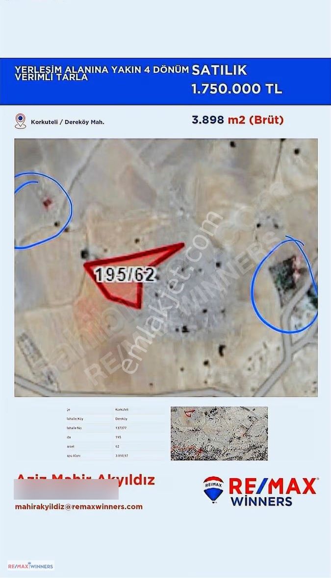 Korkuteli Yerleşim Alanına Yakın 4 Dönüm Verimli Tarla - Görsel 2