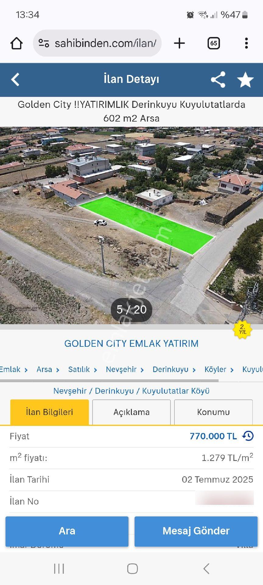 Sahibinden Satılık Arsa - Görsel 2