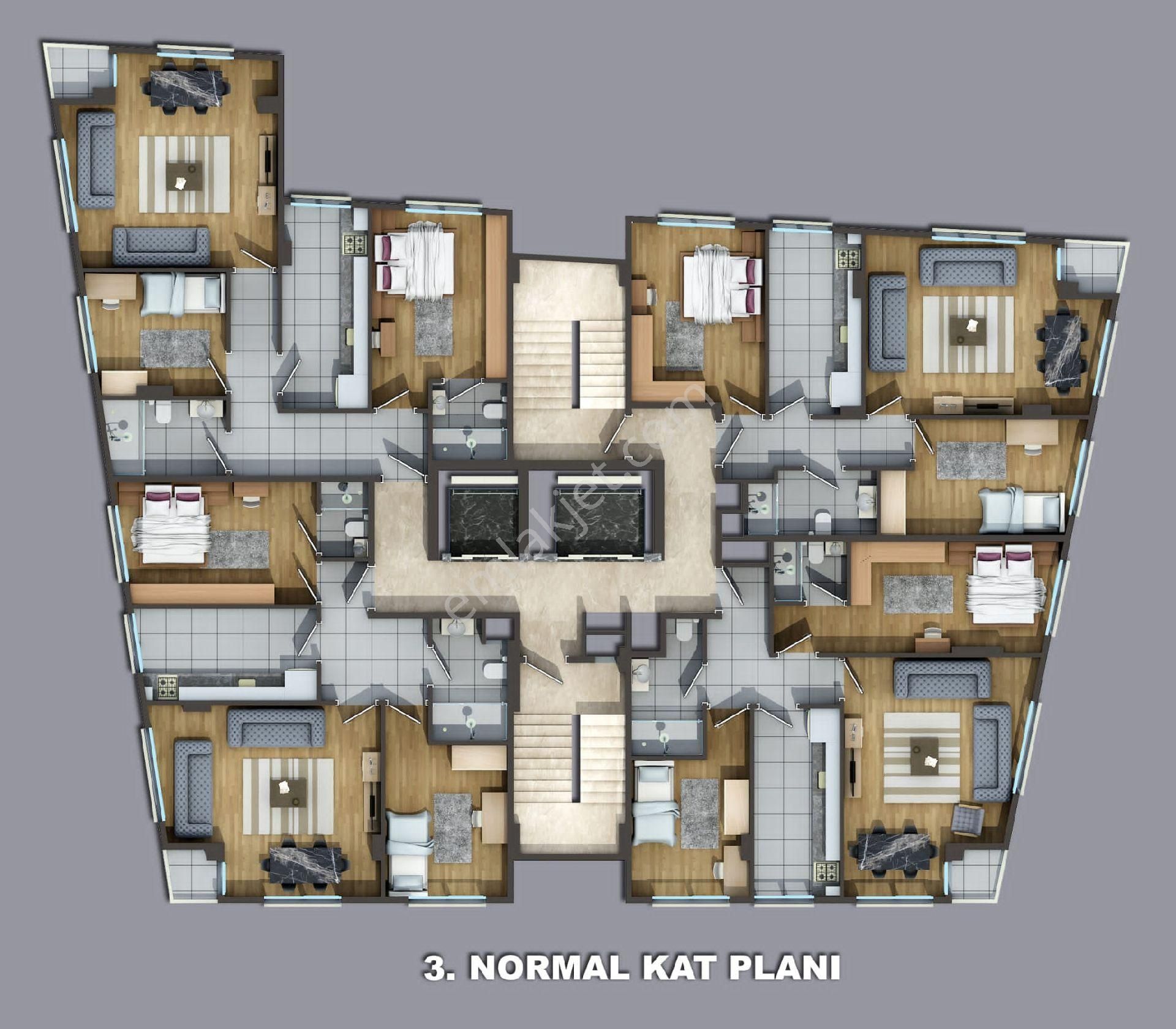 İstrend Residence Başlayan Fiyatlarla 2+1 3+1 4+1 Ultra Lüks Ebeveyn Banyolu Otoparklı Daireler - Görsel 9