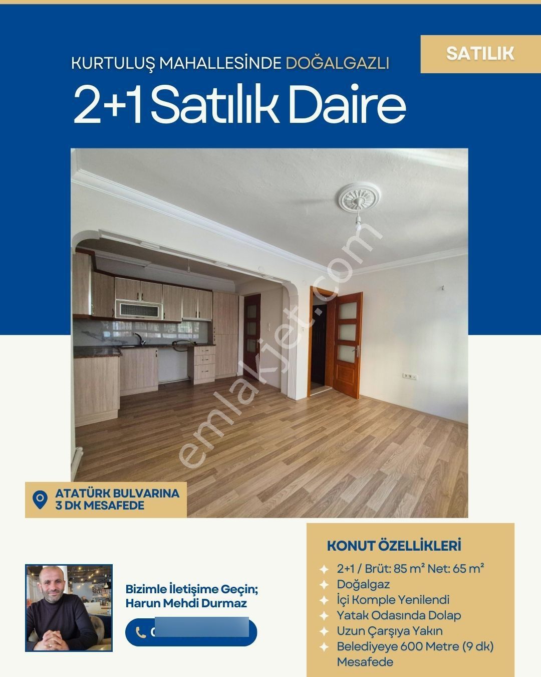 Kurtuluş Mah.'de Doğalgazlı Zemin Kat 2+1 Satılık Daire - Görsel 21