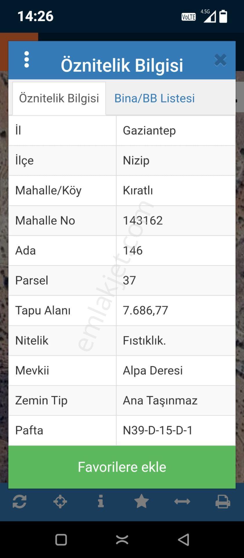 Nizip Kıratlı Köyünde Satılık Fıstıklık