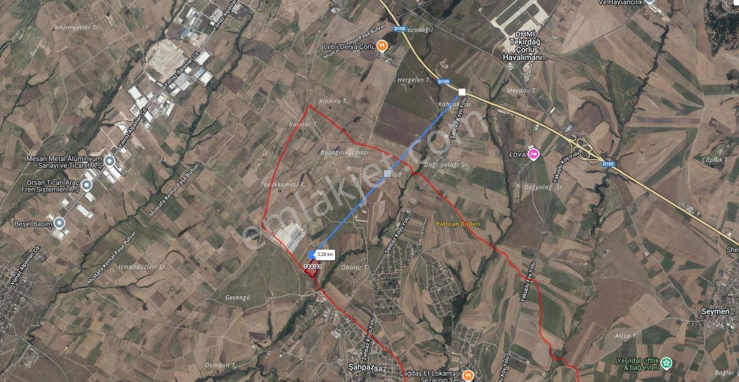 Tekirdağ Çorlu Şahbaz Mah.müstakil 37.000 M2 Satılık Tarla - Görsel 3