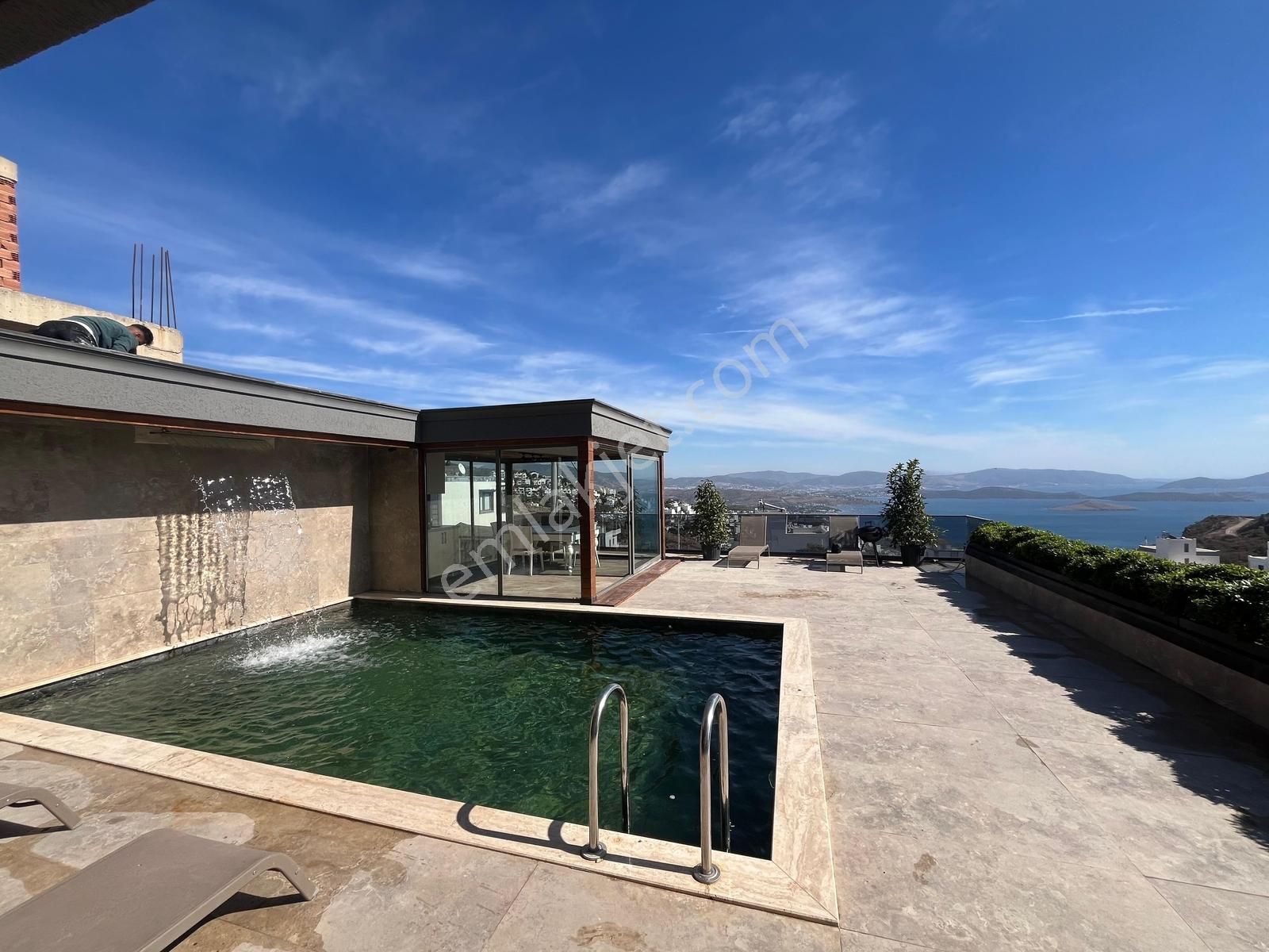 Bodrum Bağlada Kiralık Deniz Manzaralı 6+2 Müstakil Villa - Görsel 5