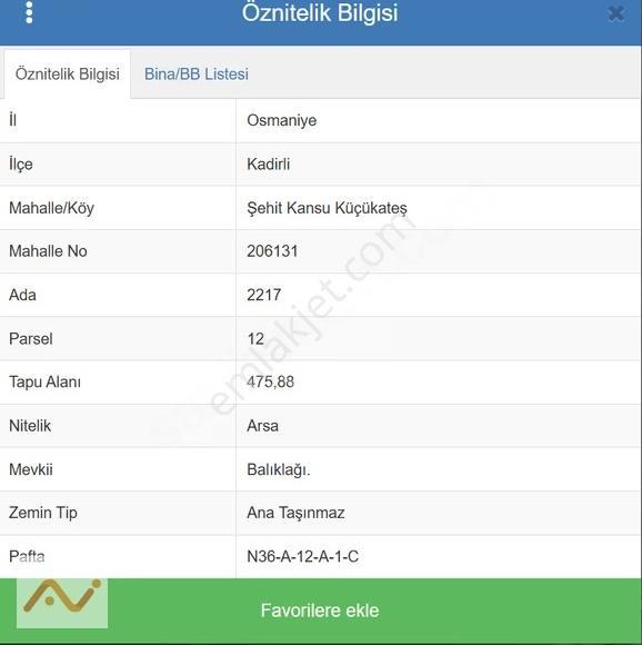Ş. Kansu Küçükateş Mah. 475m² Satılık Arsa - Görsel 2