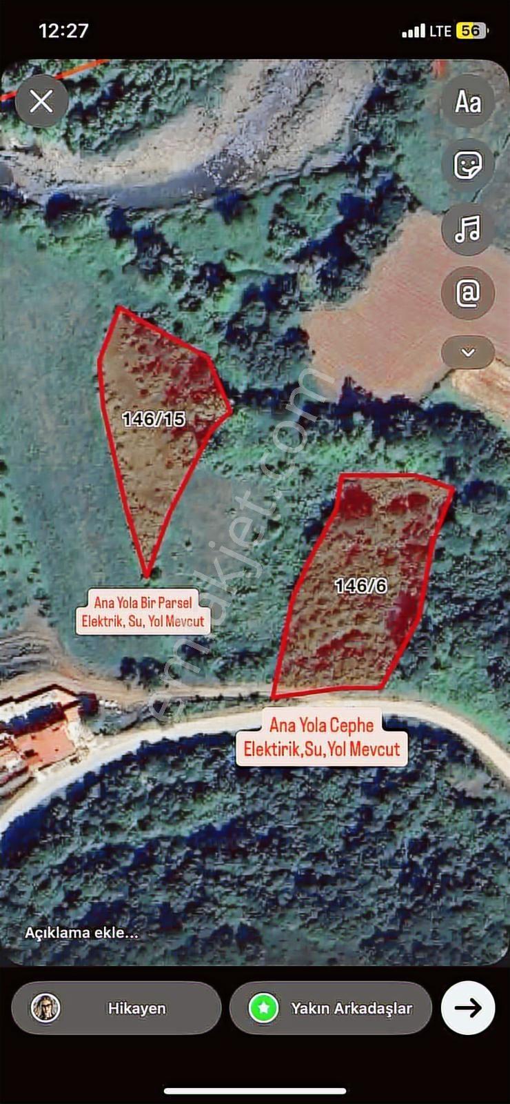 Re/max Eda'dan Yola Cephe Köy İçinde Satılık Fırsat Tarlalar - Görsel 2