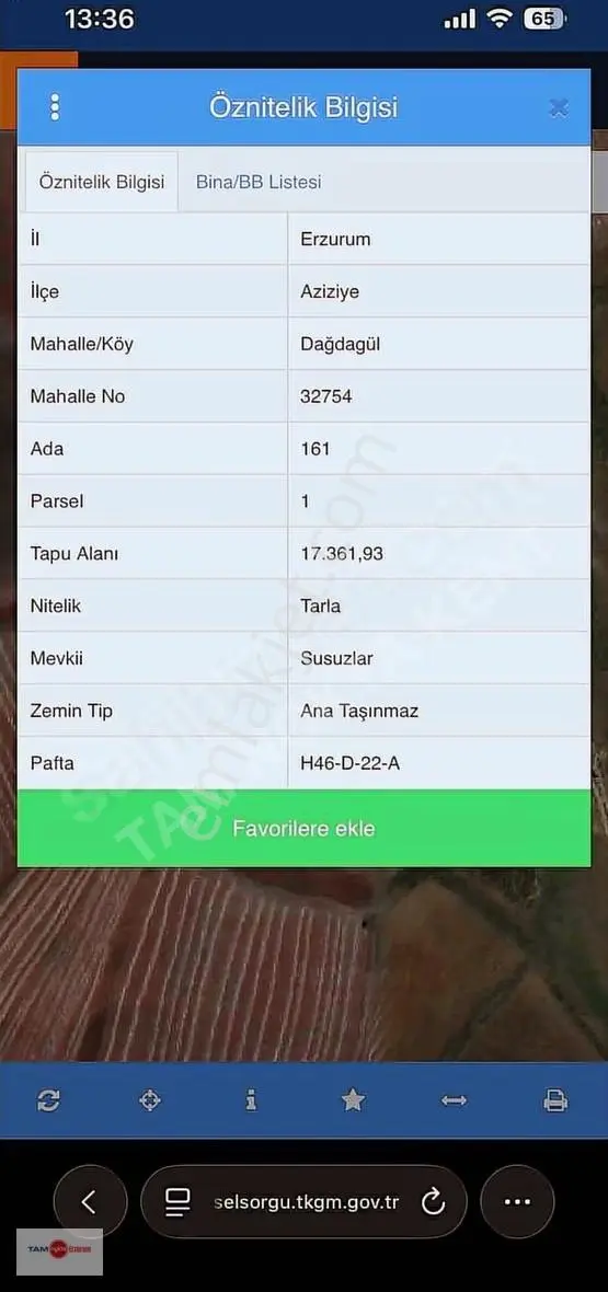 Tam Nokta Kent'ten Aziziye Dağdagül'de Satılık Tarla - Görsel 2
