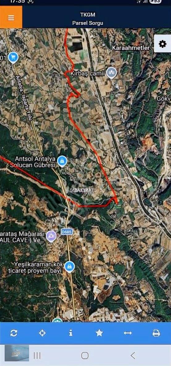 Antalya Aksu Karaöz Mh Müstakil 3649m2 Fırsat Parsel - Görsel 6
