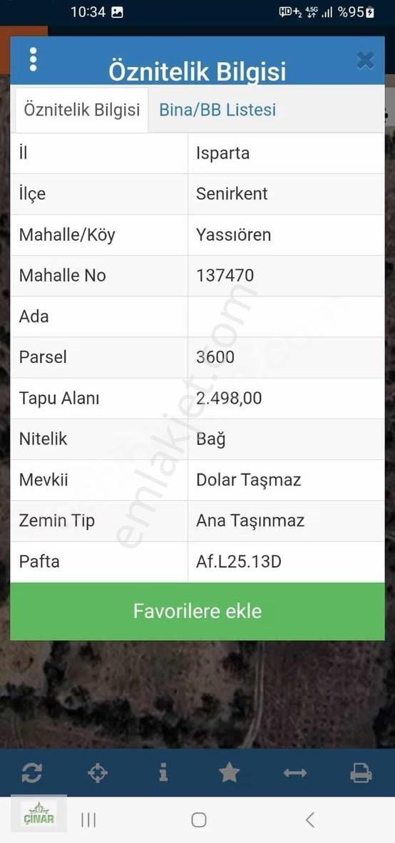 Isparta Senirkent Yassıören'de Yatırımlık Satılık Arsa