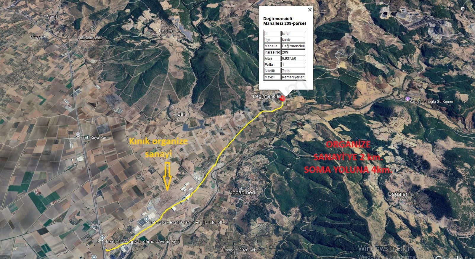 Acil Kınık Değirmencieli'nde Köy Kenarı 7 Dekar Tarla - Görsel 2