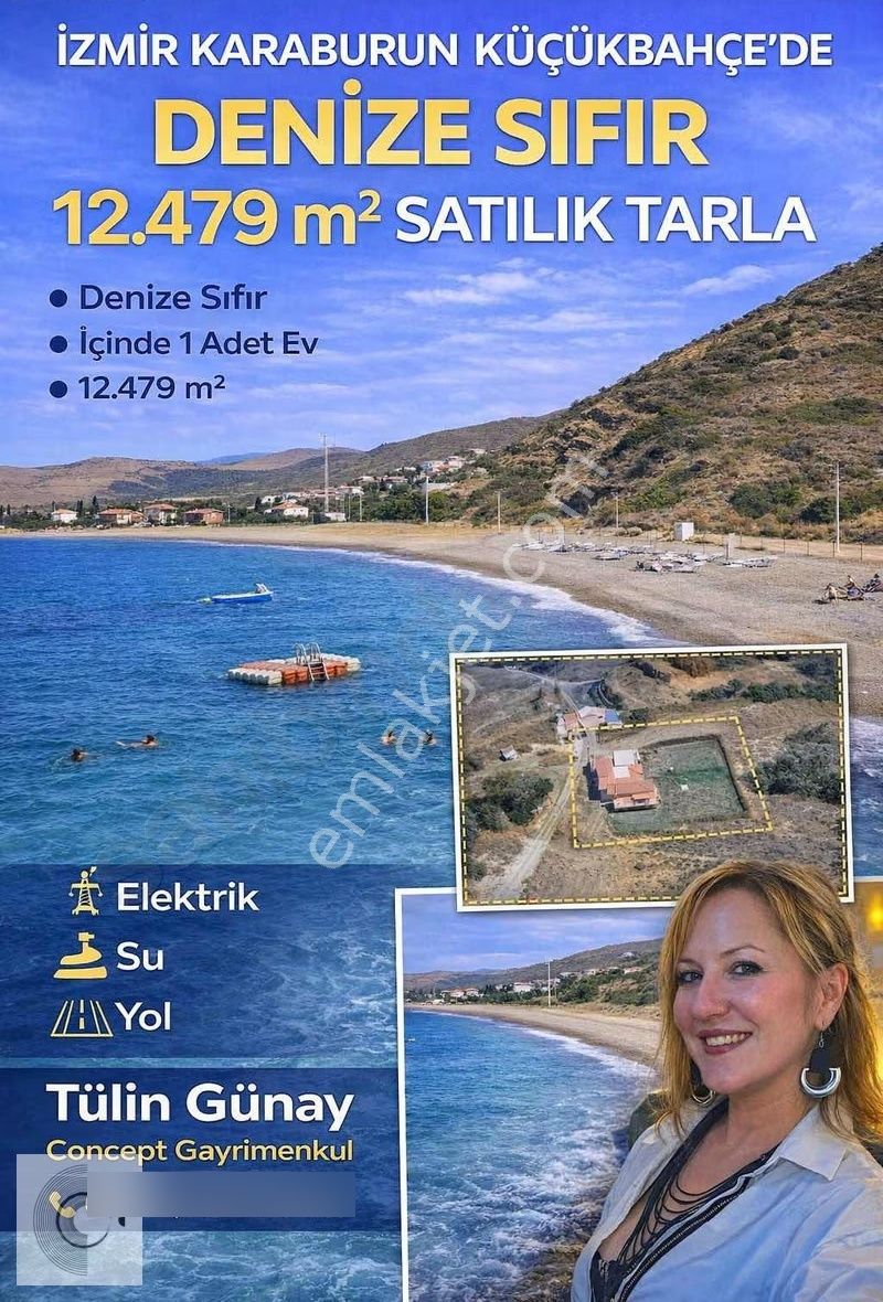 İzmir Karaburun Küçükbahçe Denize Sıfır Satılık Tarla Ev