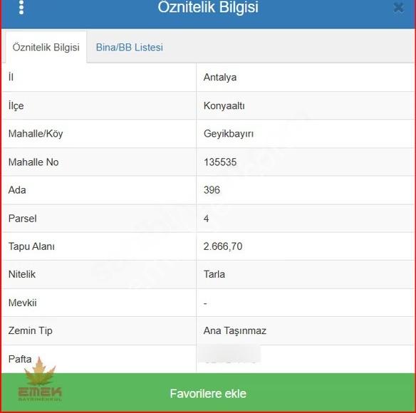 Konyaaltı Geyikbayırı'nda 2.666 M² Satılık Arazi - Görsel 3