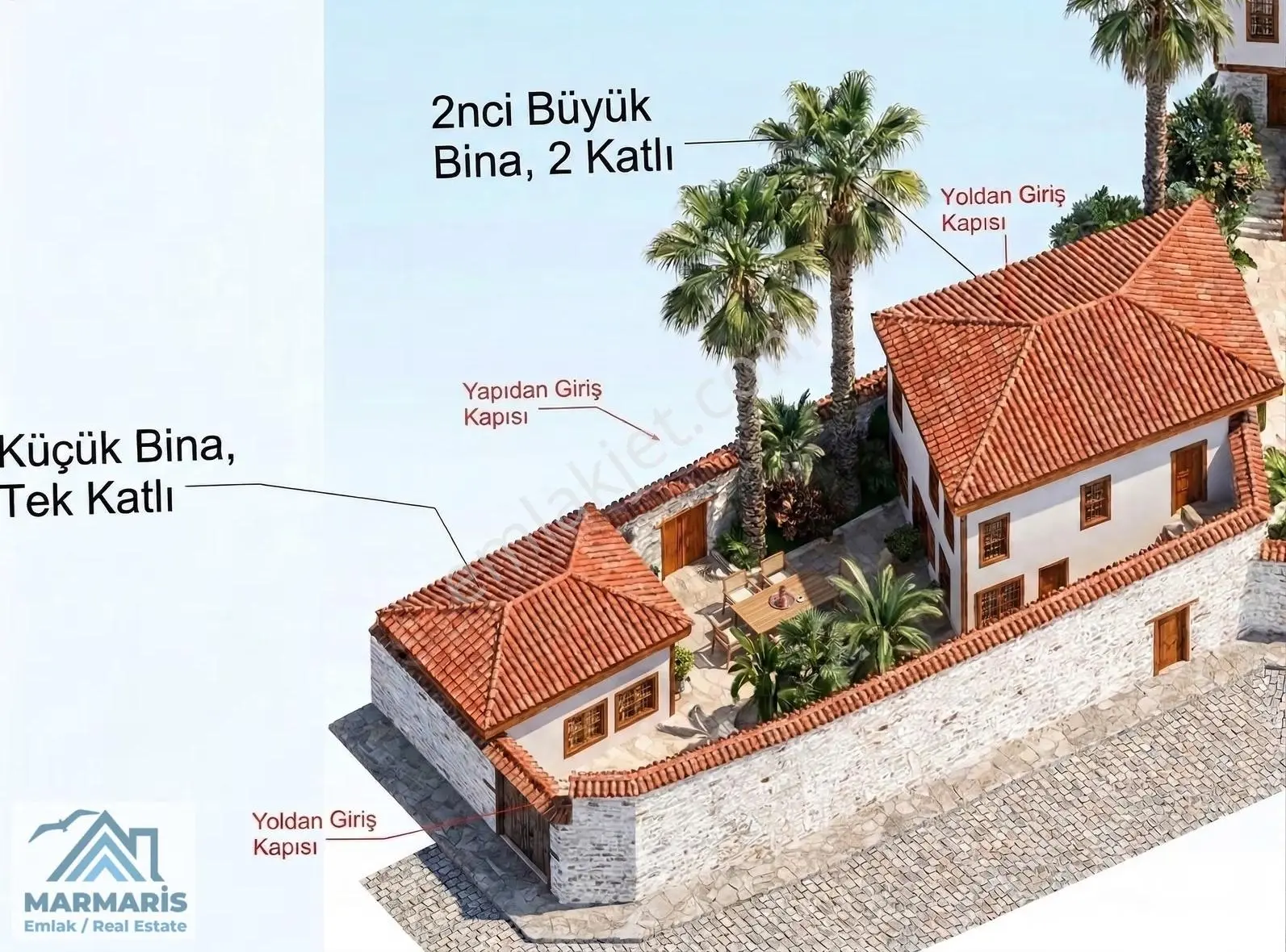 Antalya Kaleiçi'nde 255m2 Arsa İçinde Satılık Villa + Misafir Ev - Görsel 3