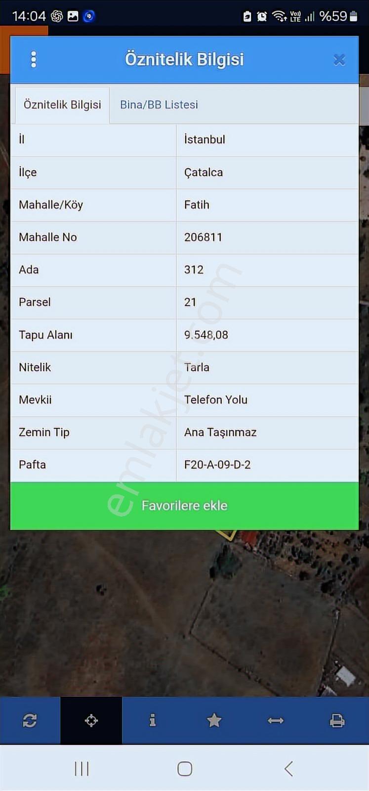Çatalca Fatih'te 9.548,08 M2 Tek Tapulu Satılık Arsa - Görsel 2