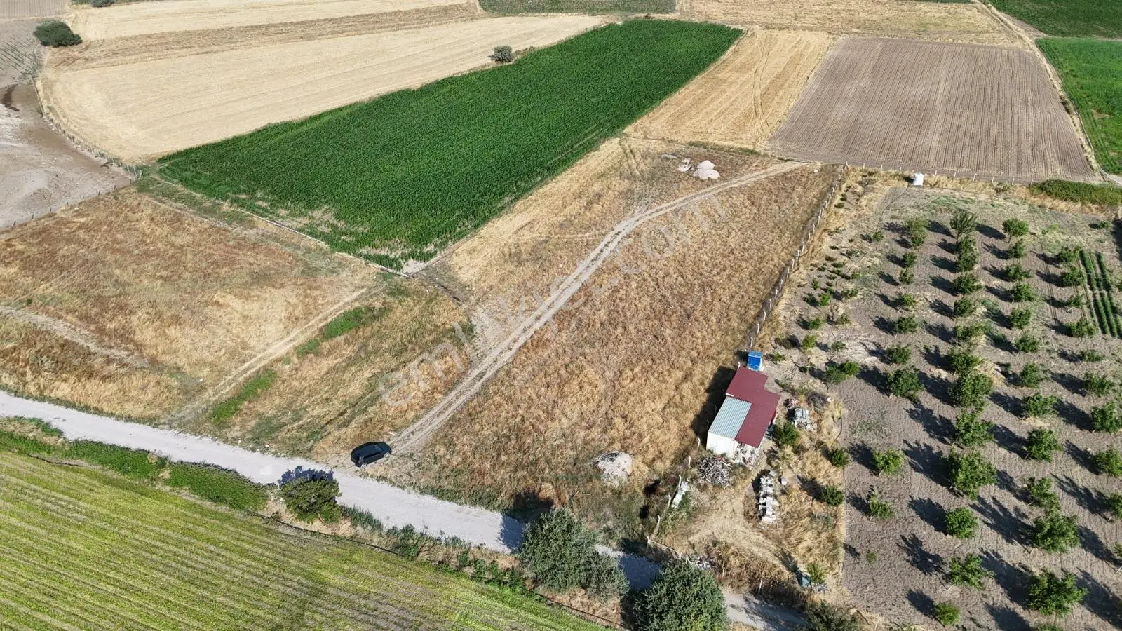 Yönden Köselerde Merkeze Yakın Sondaj Ve Yolu Olan Tarla