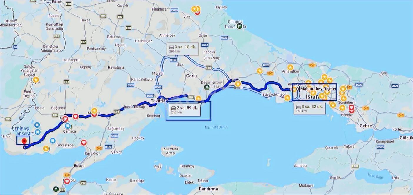 Enez Çeribaşı Köyünde Kiraz Bahçesine Uygun Satılık 9000m2 Arazi - Görsel 3