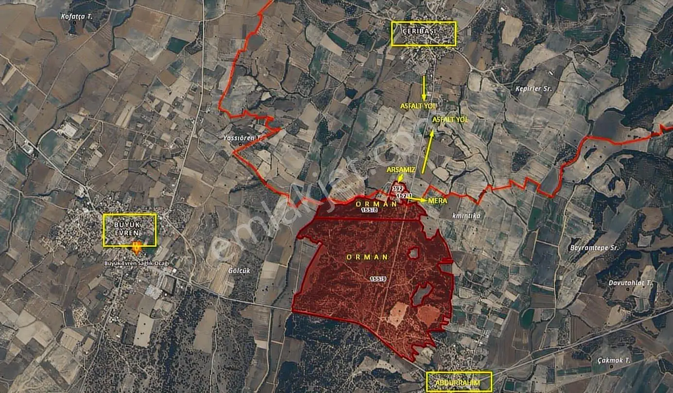 Enez Çeribaşı Köyünde Kiraz Bahçesine Uygun Satılık 9000m2 Arazi - Görsel 2