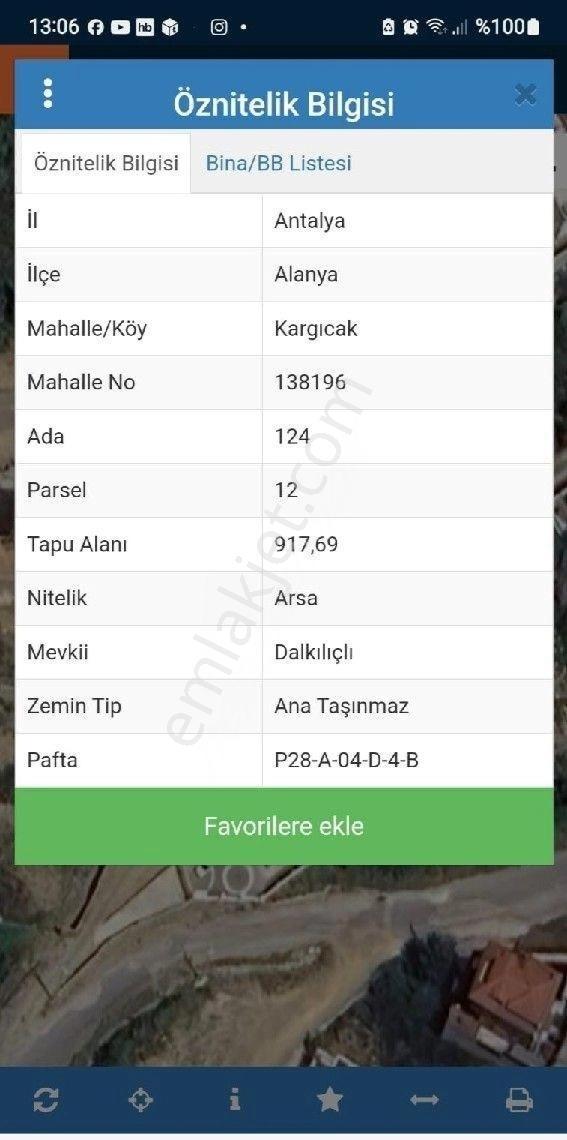 Karğıcak 124/12 Deniz, Kale, Alanya Manzaralı 900 M2 İmarlı Arsa - Görsel 6