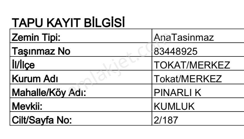 Tokat Merkez Pınarlı Köyü'nde 5020 M2 Satılık Tarla-arazi - Görsel 3