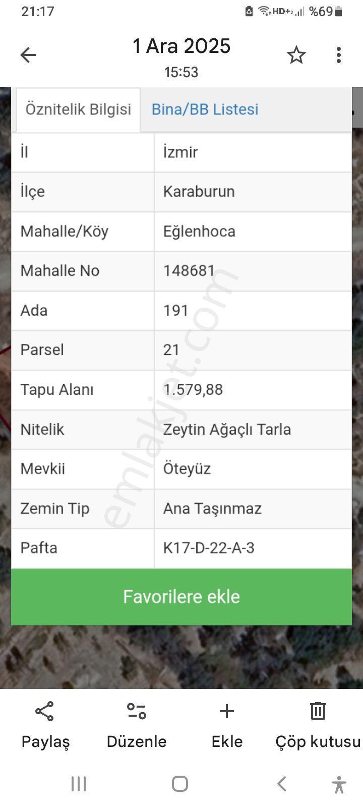 Mor Çiçek Emlak Karaburun Eğlenhoca Satılık Tarla - Görsel 9