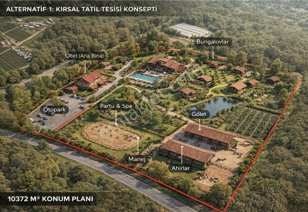 Beykoz Cumhuriyet Köyü'nde 10.372 M2 Yola 100 M Cepheli Tarla