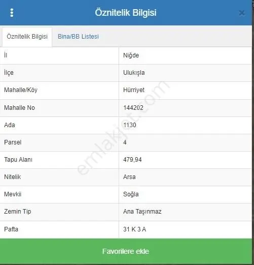 Toros Emlak'tan Ulukışla Toki Karşısı Satılık 480m2 Arsa
