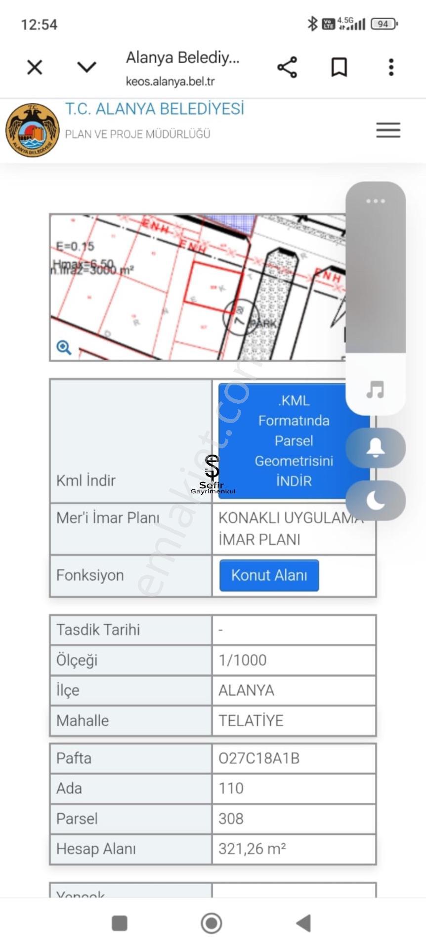Alanya Konaklı'da 321 M2 İmarlı Satılık Arsa - Görsel 12