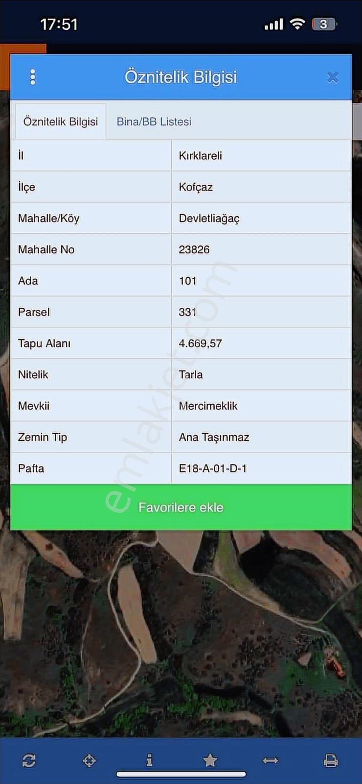 Emlakyap Tan Kofçaz Devletliağaç Ta Satılık Tarla - Görsel 2