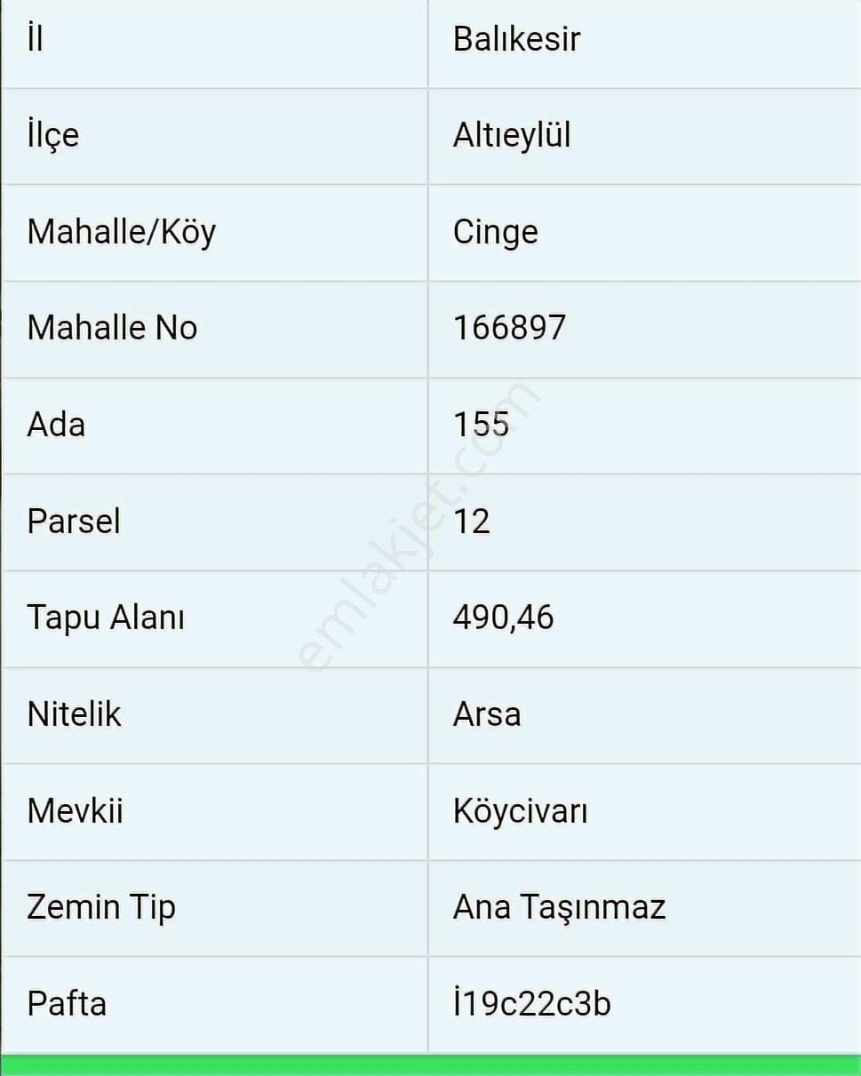 Balıkesir Altıeylül Cinge Yatırımlık Fırsat Satılık Arsa - Görsel 6