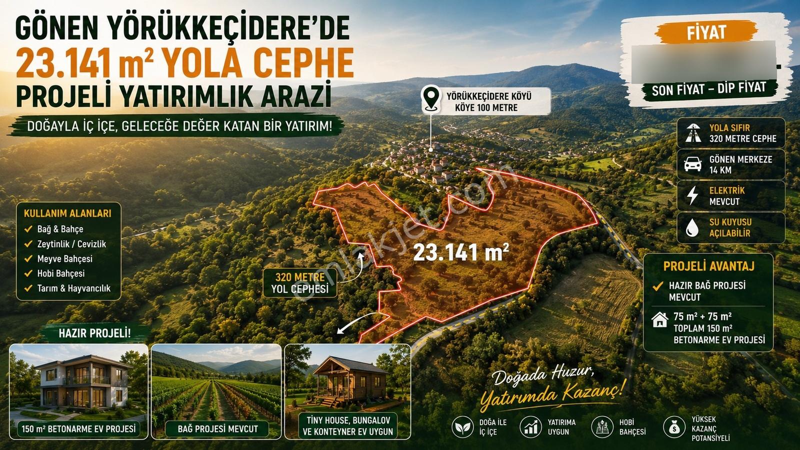 Gönen Yörükkeçiderede 23.141 M² Yola Cephe | Projeli Yatırımlık - Görsel 30