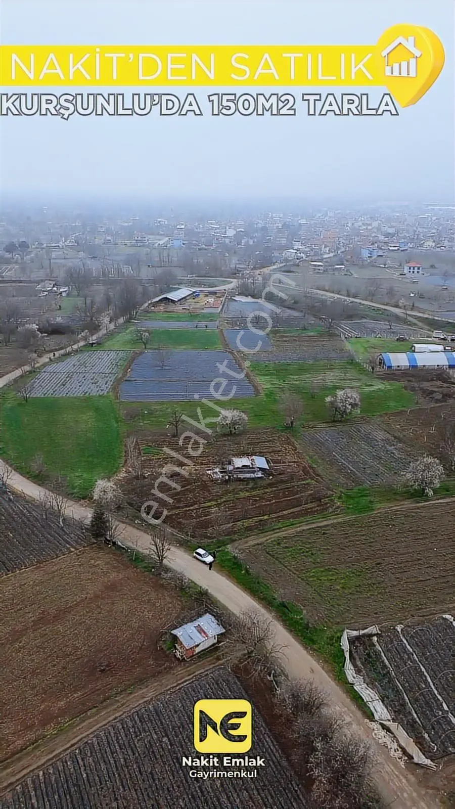 Kurşunlu'da Satılık 150m2 Tarla Dümdüz Yapıda Çok Uygun Fiyata