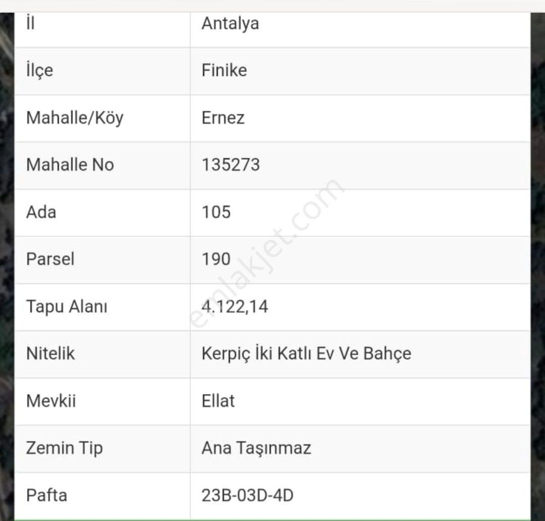 Antalya Finike Ernezde 4122 M2 Arazi Üzerinden Müstakil Ev - Görsel 4