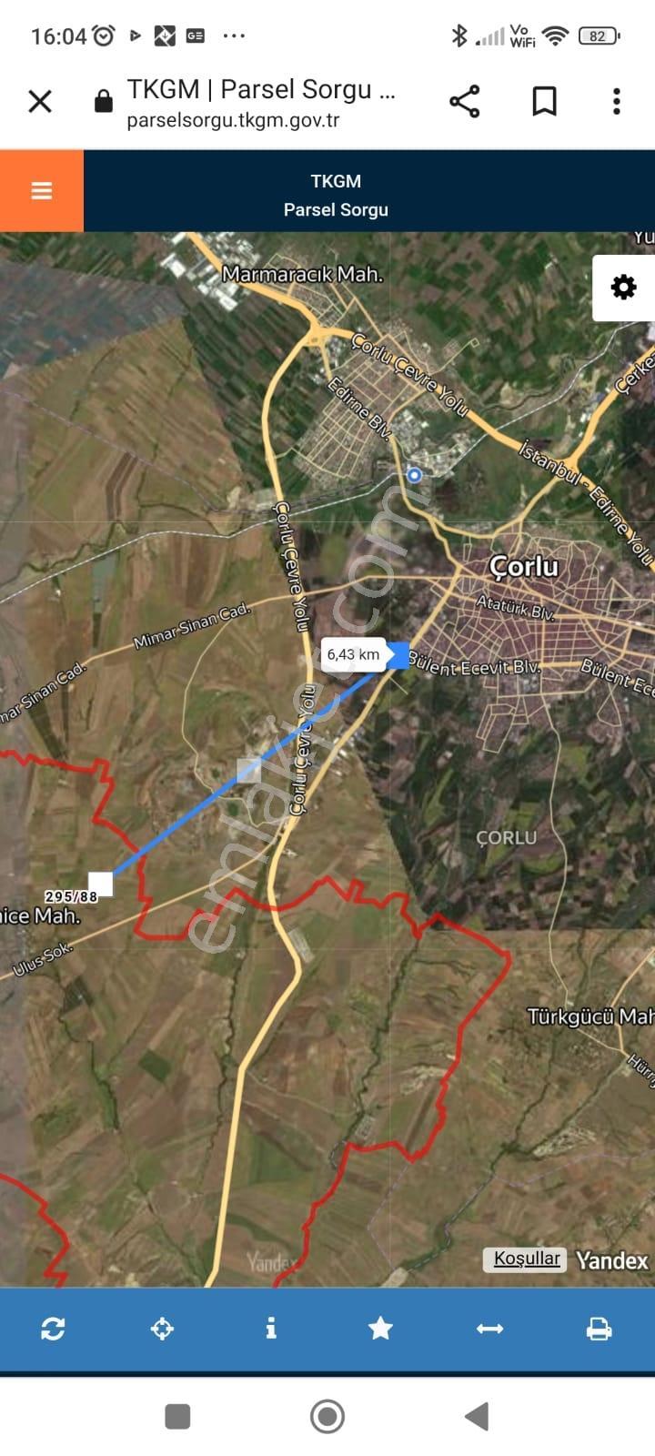 Çorlu Yenicede Resmi Yolu Olan Köye Cephe 950 M2 Kupon Yer - Görsel 2