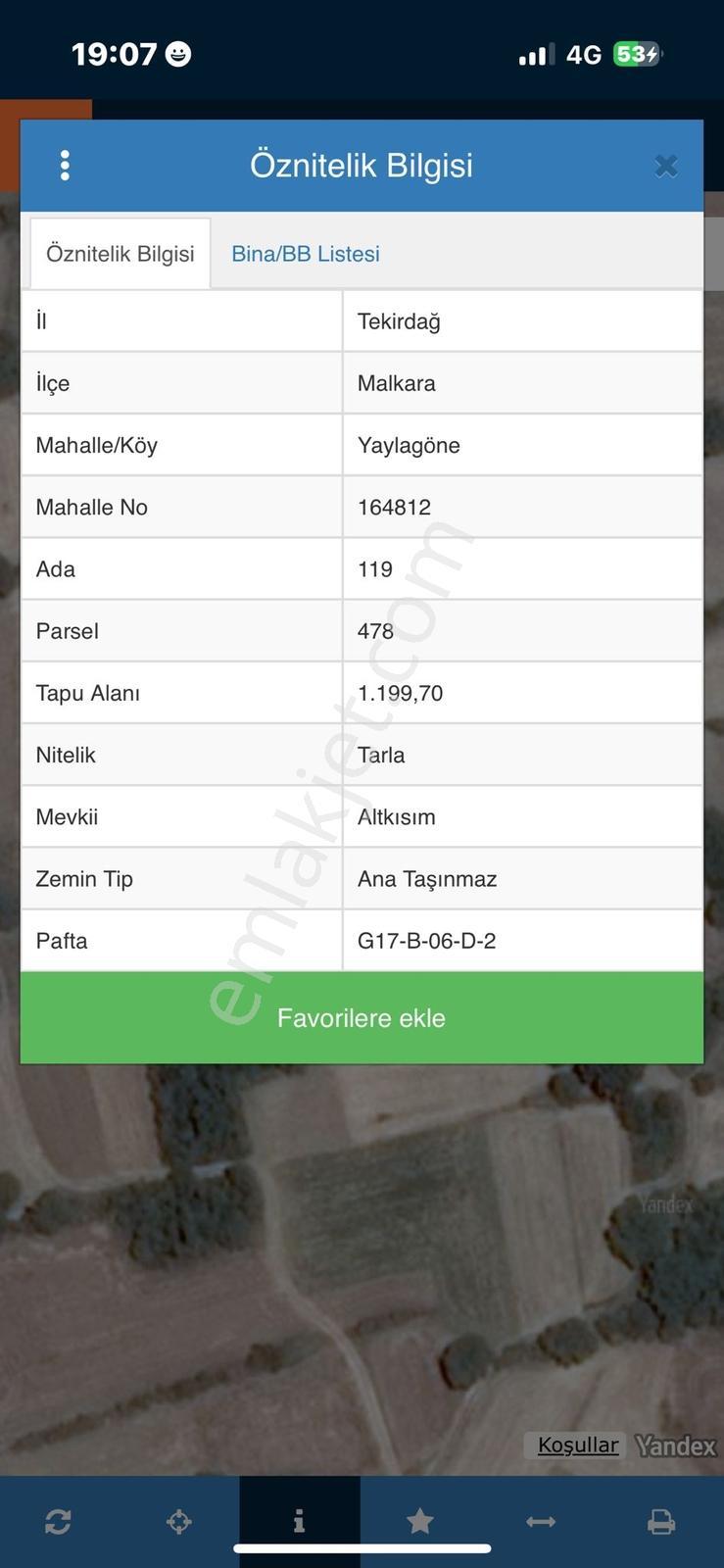 Tekirdağ Malkara Da 1300 M2 Müstakil Tarla Araç Takasına Uygun - Görsel 8