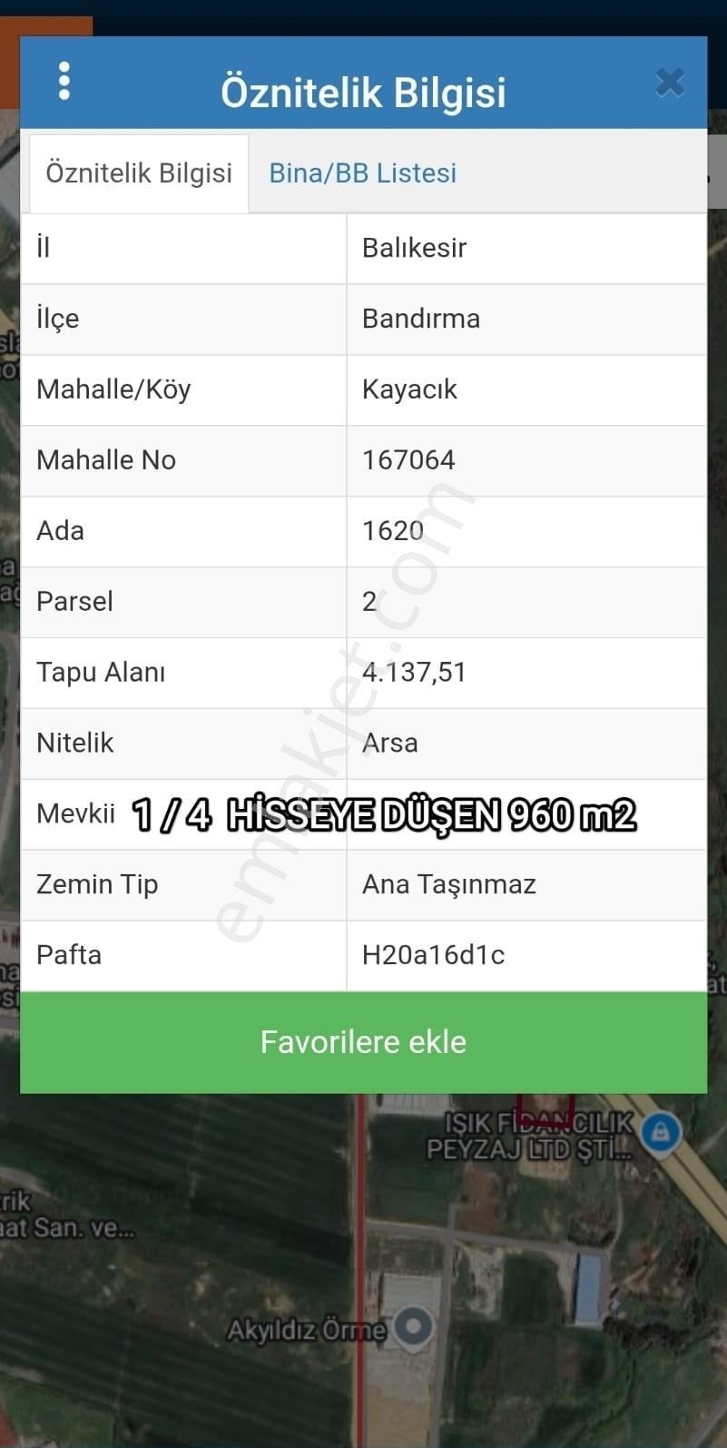 Bandırma Girişi Otoyola Ful Cephe Sanayi İmarlı Arsa 960m2 Hisse - Görsel 17