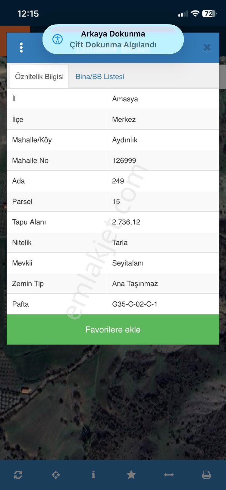 Amasya Aydınlık Köyü Satılık Tarla 2736 Mk. - Görsel 2
