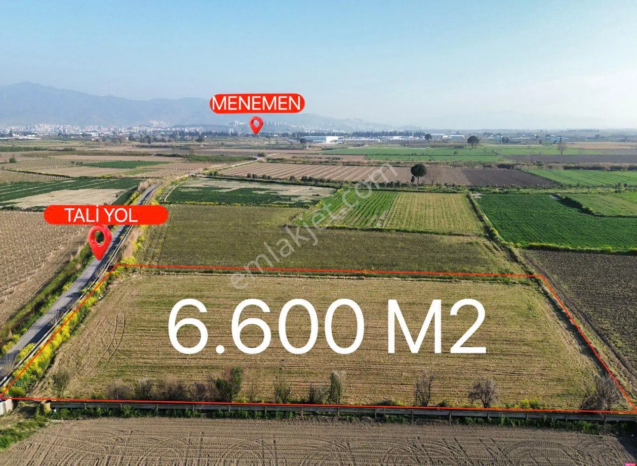 Menemen Çavuşköy Mahallesınde 6.600 M2 Yatırıma Uygun Tarla- Yolu Açık Ve Ulaşımı Kolay