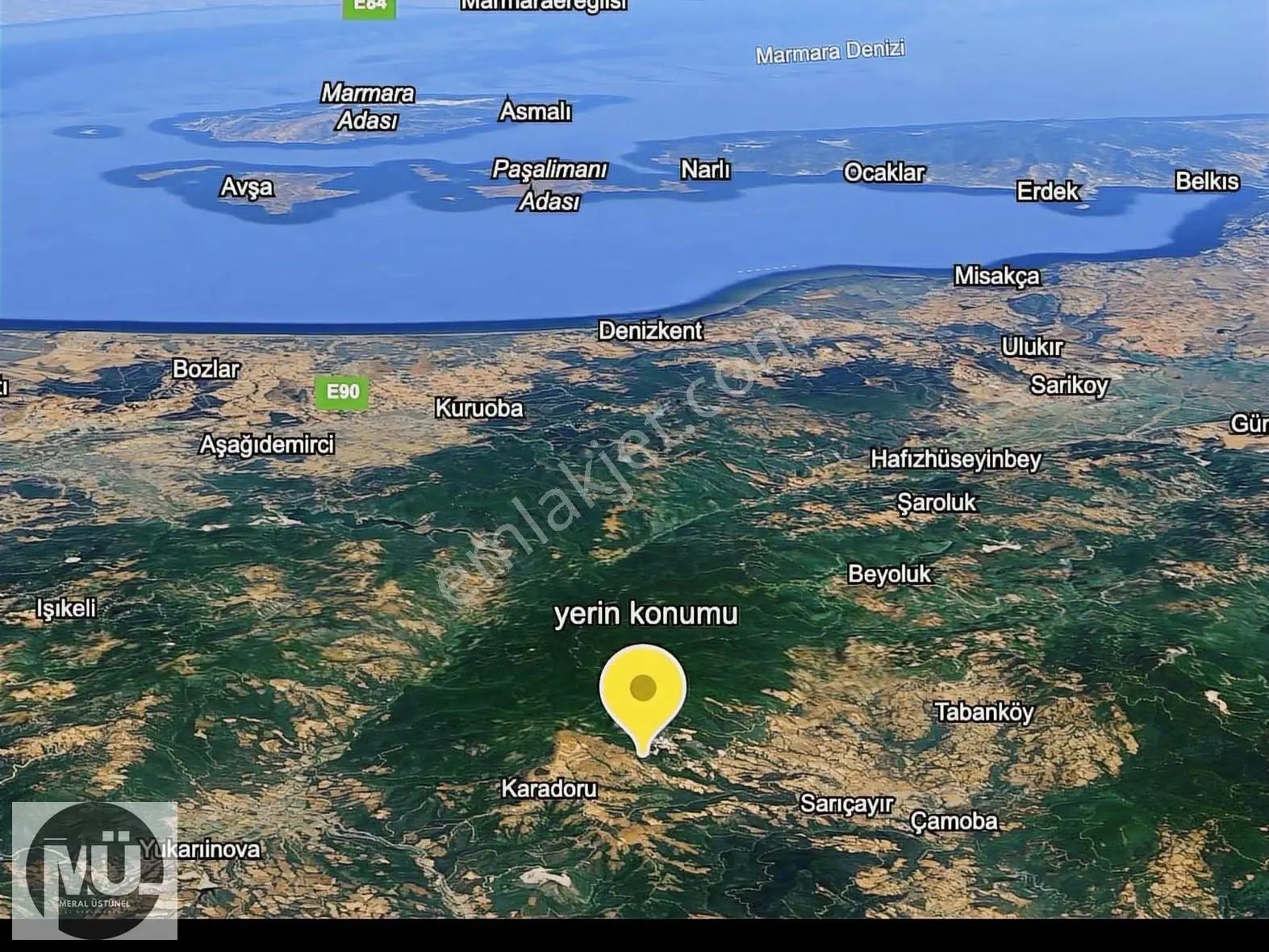 Çanakkale Karadoru Köyü Yola Cepheli 2149 M2 Yatırımlık Arazi