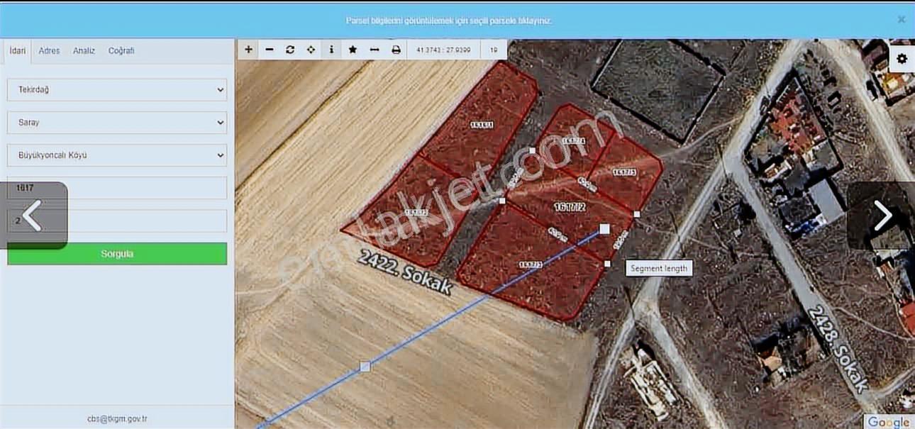 Tekirdağ Saray Da Satılık 804 M2 Arsa E5 Dibinde - Görsel 2