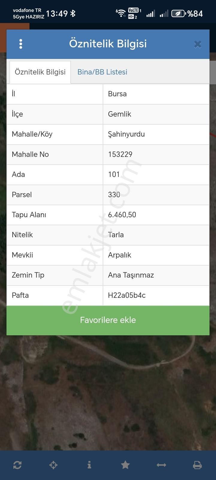 Gemlik Şahinyurdu 6.460 M2 Yatırımlık Tek Tapu