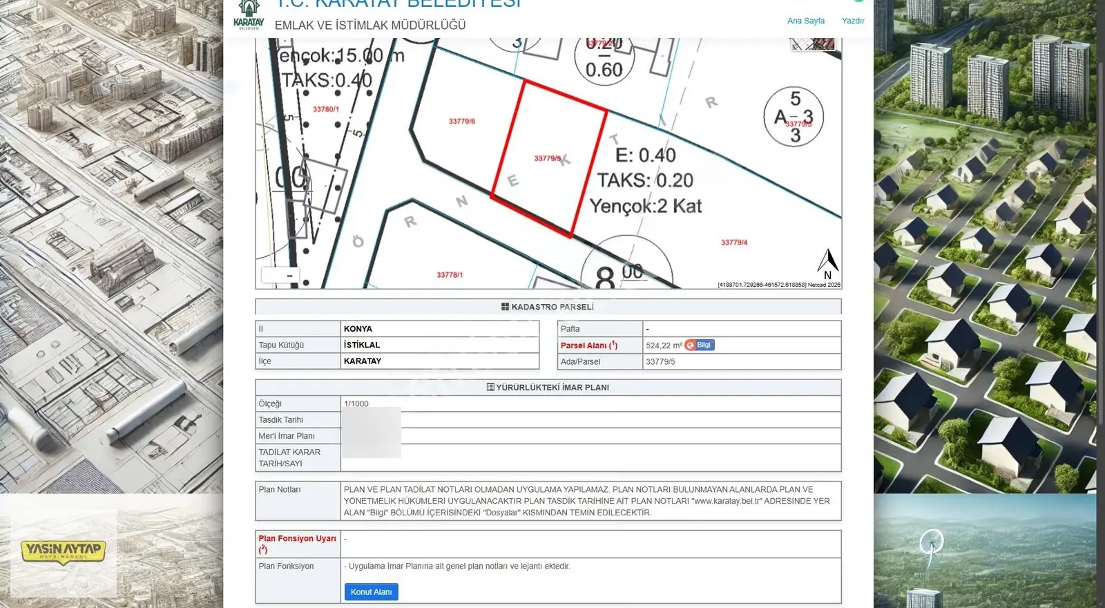 İstiklal Mahallesi 2 Kata İmarlı Müstakil 524m² Arsa - Görsel 4
