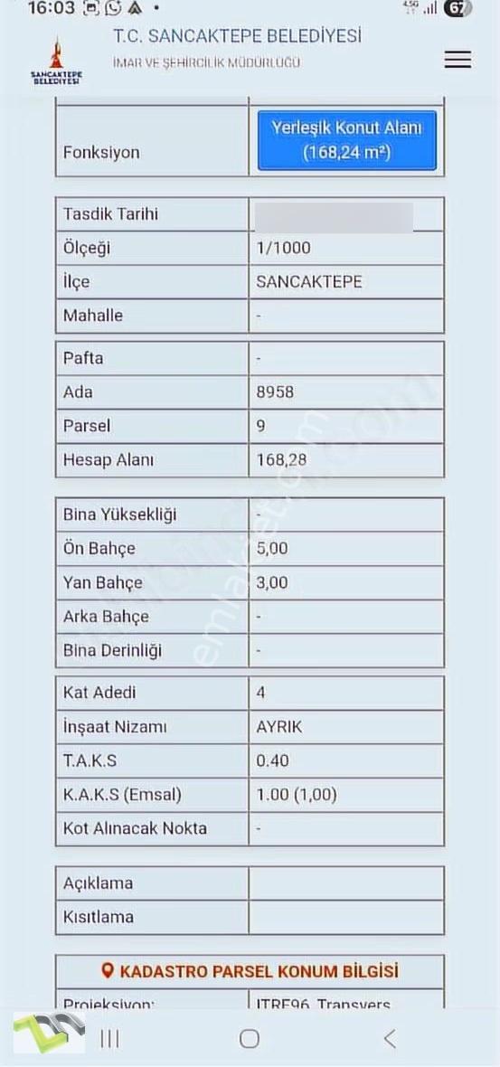 Zeymak Yapı Dan Sancaktepe Osmangazi Mahallesin De Satılık Arsa - Görsel 3