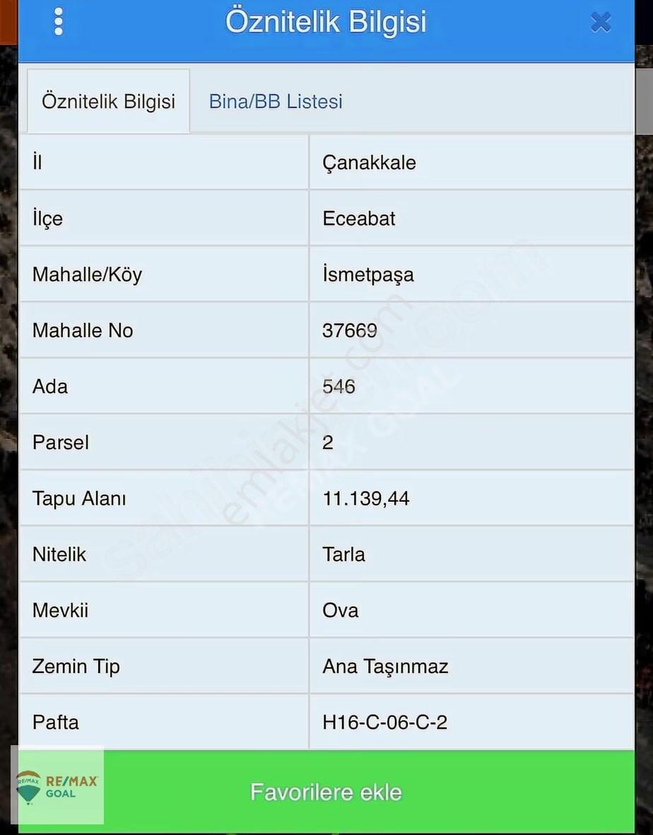 Çanakkale Eceabat'ta 11.139m² Satılık Tarla - Görsel 2