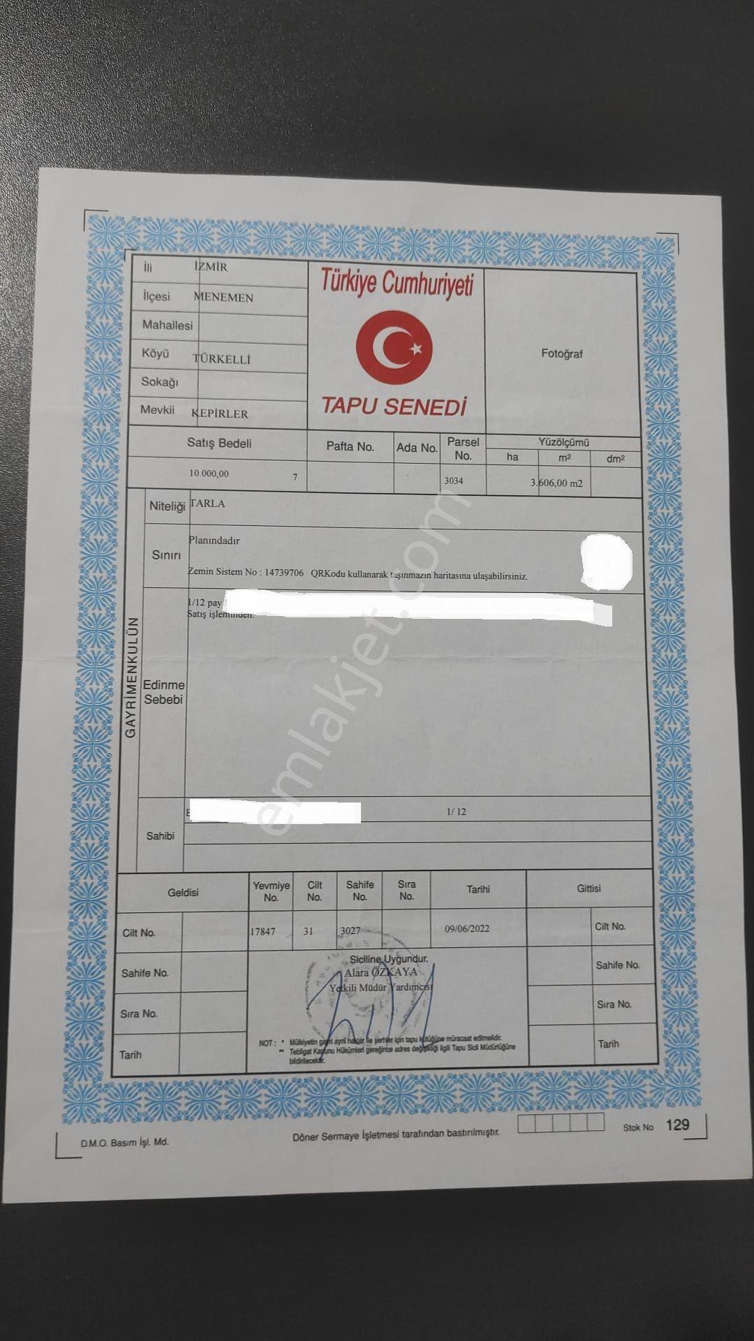 İzmir Foça Yolu Yakını Novada Avm Karşısı Türkelli Sınırları İçinde 300.50 M2 Hobi Bahçesi. - Görsel 4