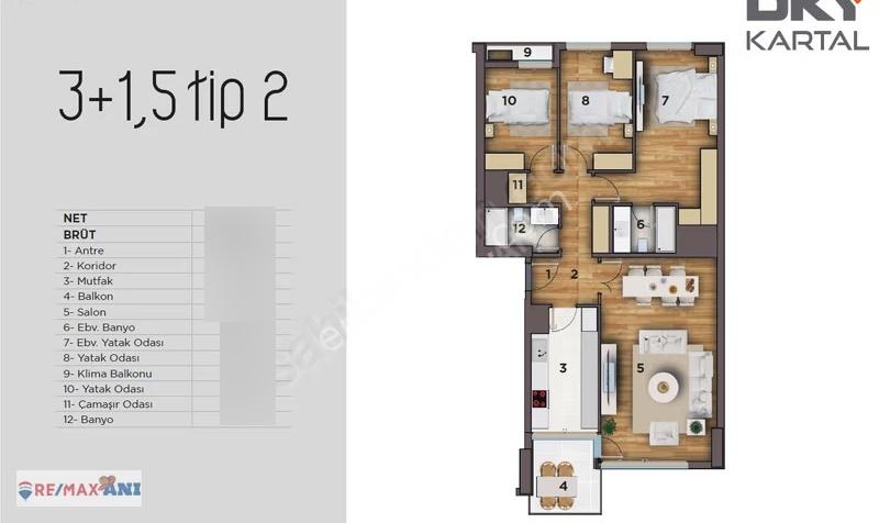 Remax Anı 'dan Dky Kartal 'da Deniz Manzaralı Satılık 3+1 Daire - Görsel 9