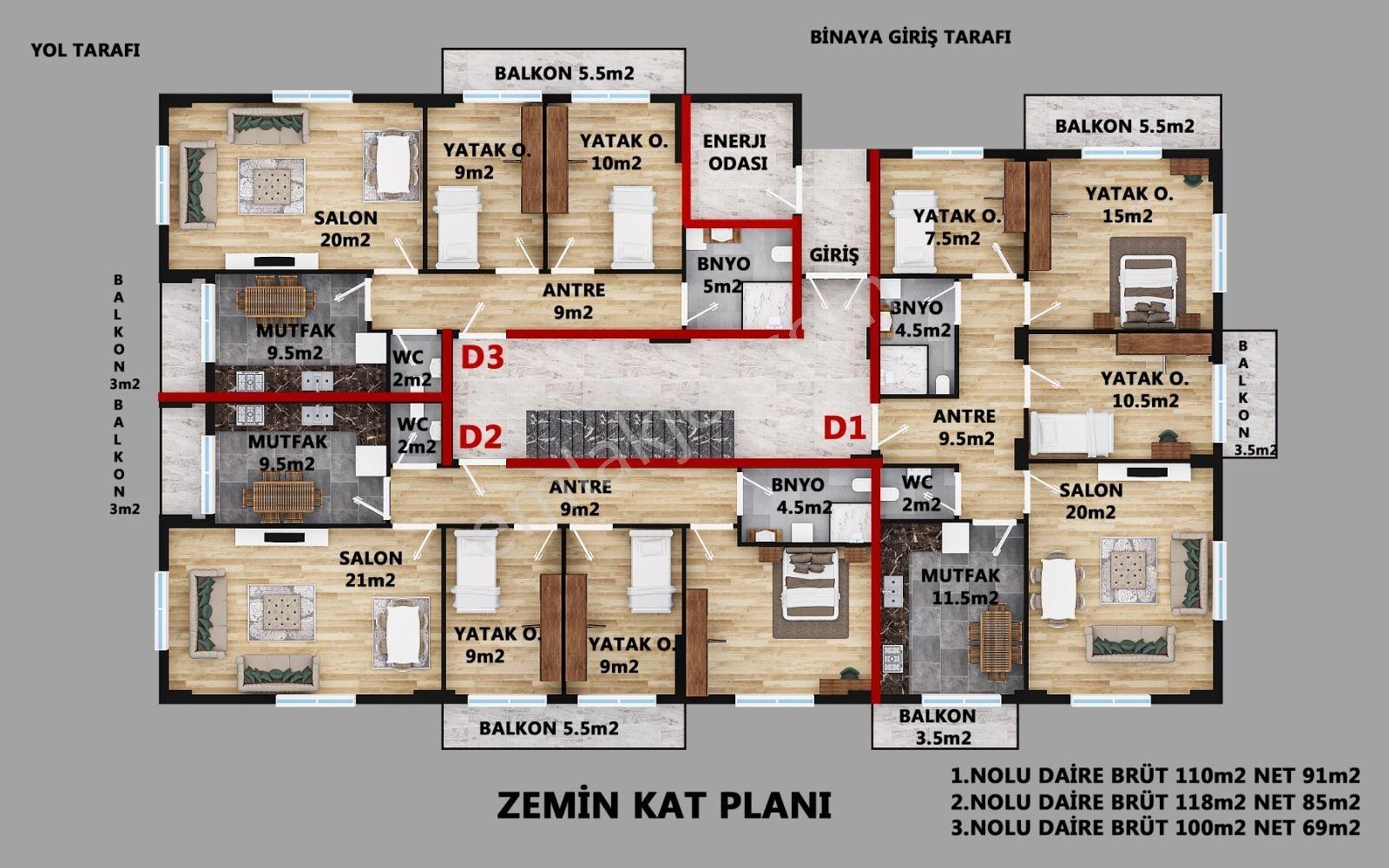 Satılık Yüksek Giriş 2+1 Daire - Görsel 5
