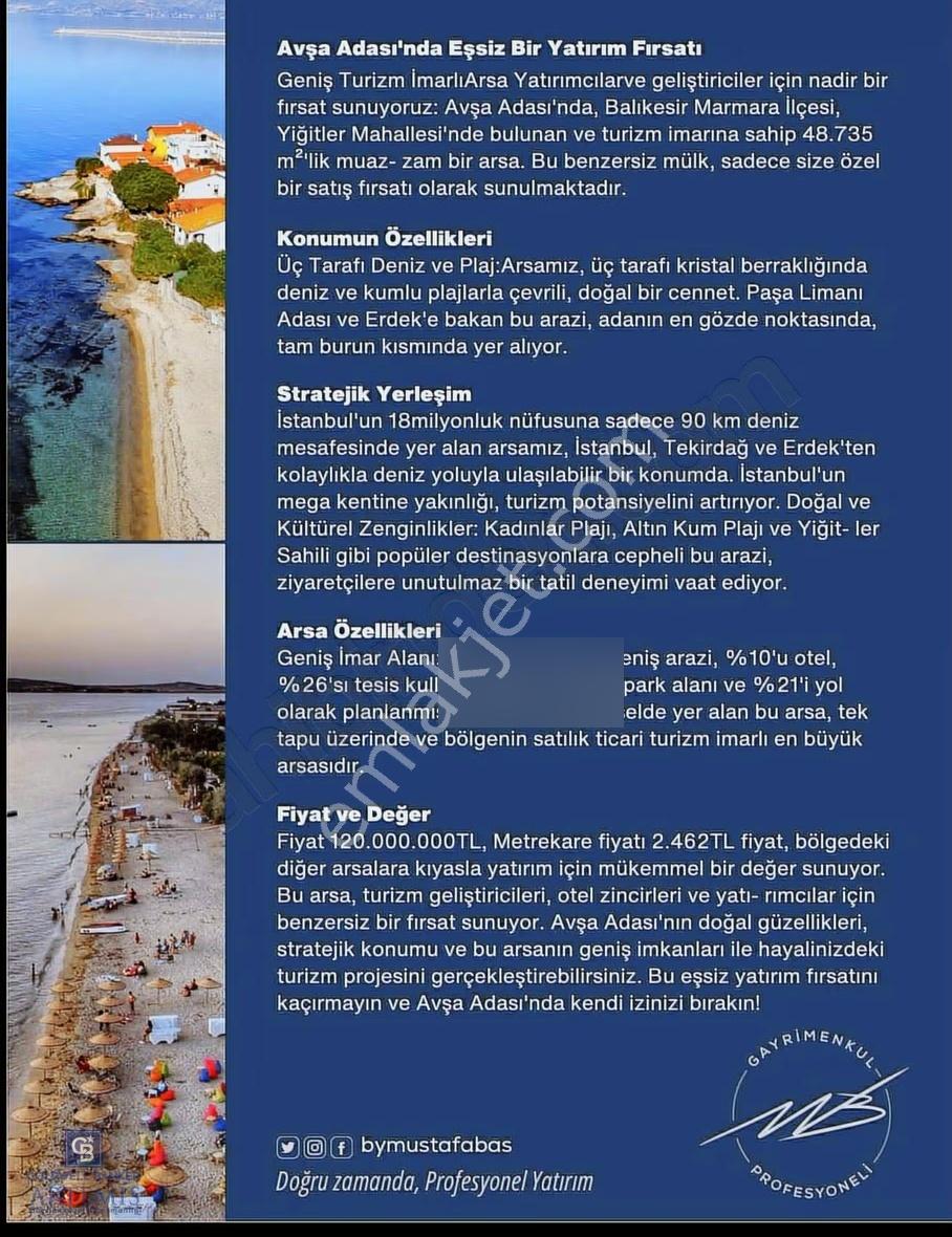 Marmara'nın İncisi Avşa Adası Da 3 Tarafı Deniz Olan Tic Arsa - Görsel 10